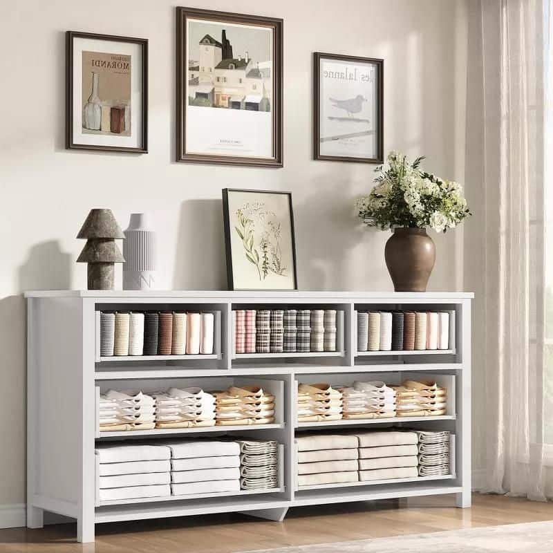 3/6/7 Drawer Tall Dresser for Bedroom, Modern Freestanding Wood Storage Chest of Drawers