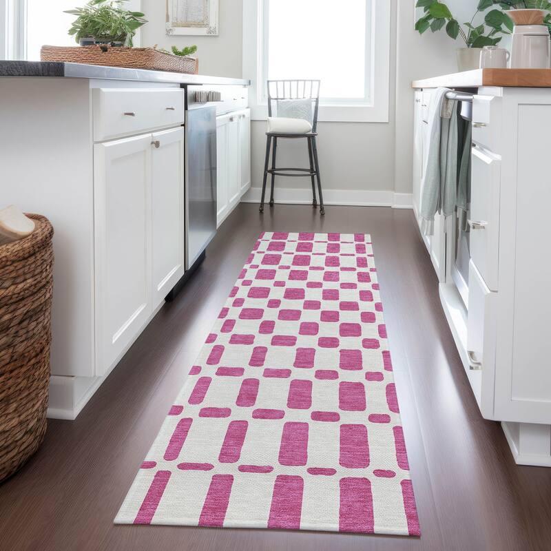 Machine Washable Indoor/ Outdoor Chantille Contemporary Geo Rug