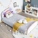 preview thumbnail 2 of 9, Costway Kids Upholstered Platform Bed Children Twin Size Wooden Bed
