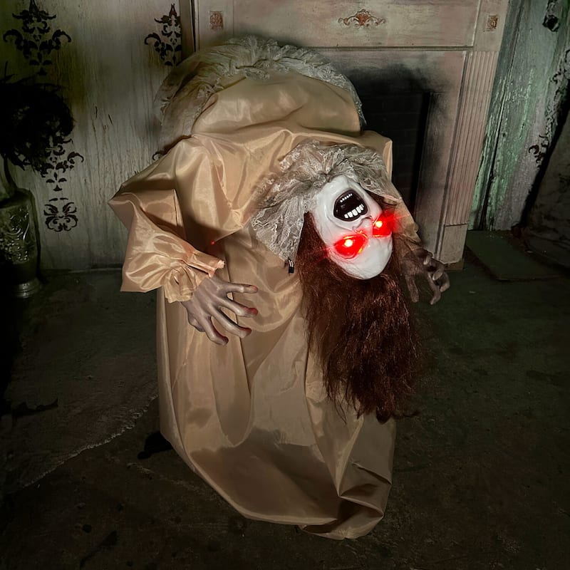 Haunted Hill Farm Haunted Hill Farm 3.4 ft. Touch-Activated Animated Possessed Backbend Lady Halloween Animatronic - Multi