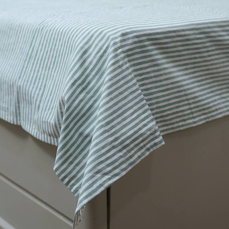 Fabdivine Handmade Block Print Flat Sheet or Bed Sheet Cotton Fabric Floral Home Decor