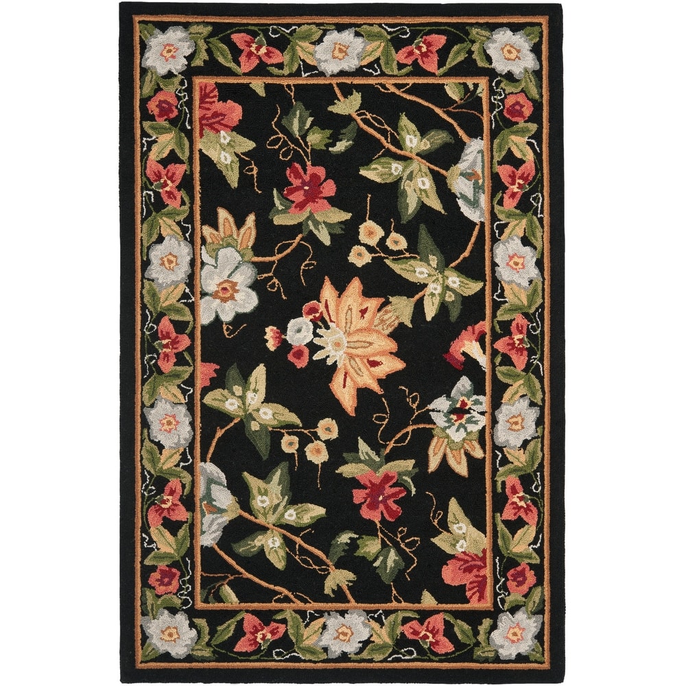 SAFAVIEH Handmade Chelsea Yauhenia French Country Floral Wool Rug