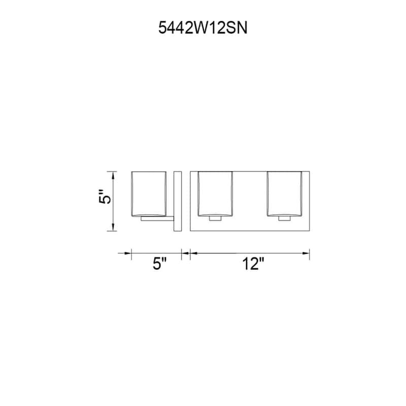 Cristini 2 Light Satin Nickel Vanity Light - Satin Nickel