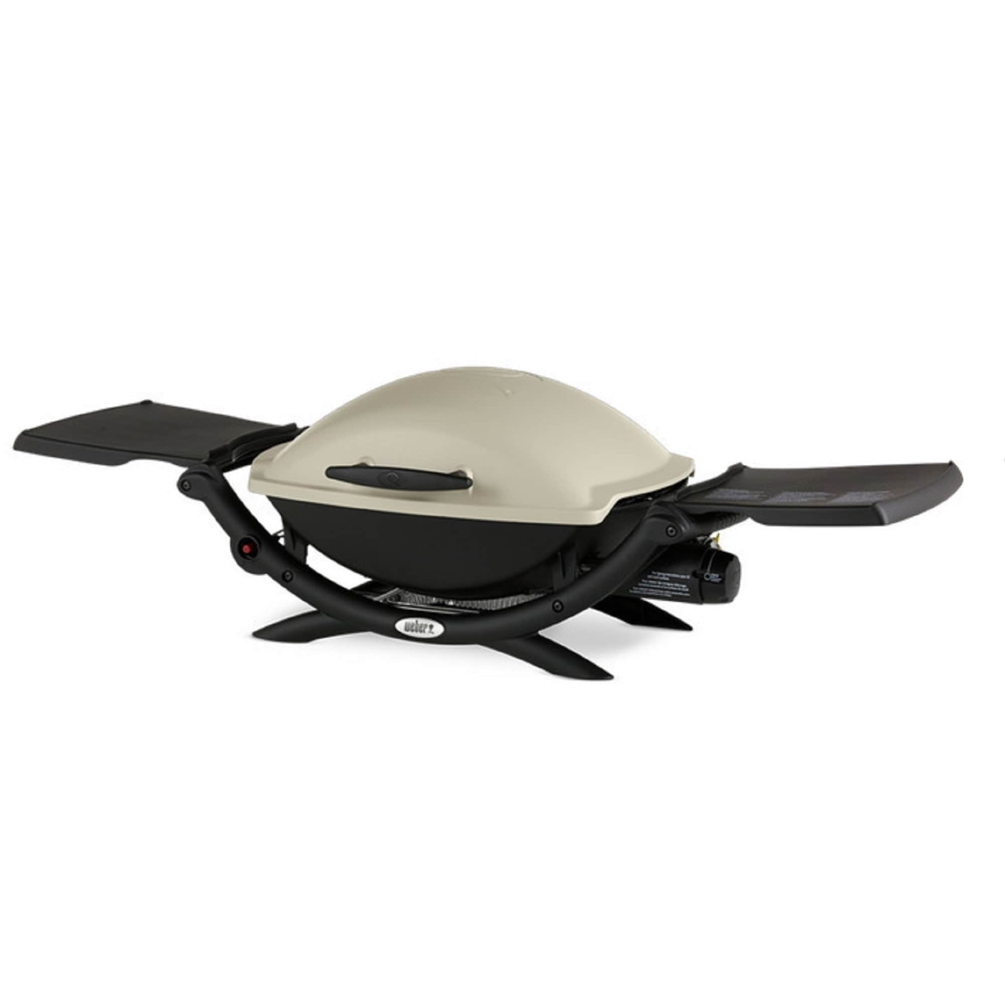 Weber Q 2000 Portable Liquid Propane Gas Grill Titanium Bed