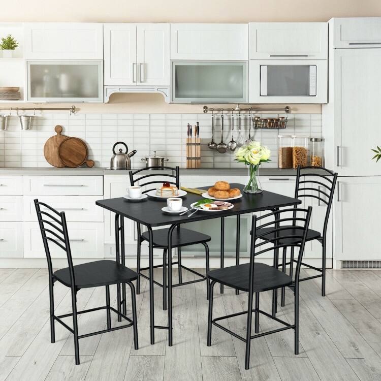 5 pcs Wood Rectangular Dining Table Set