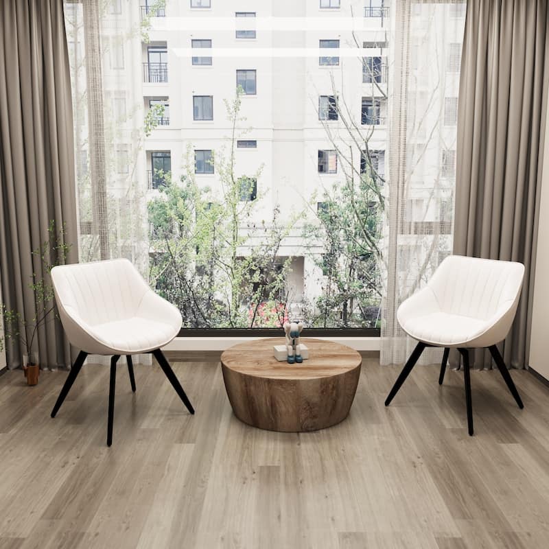 MDF 3-Piece Table and Chair Set with Cushioned Seats - Chair size: 25.47” L x 25.2” W x 31.1” H