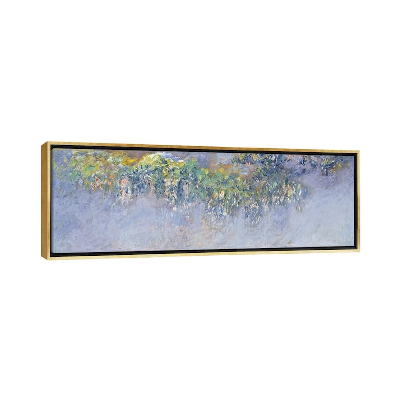 iCanvas "Wisteria, 1919-20 " by Claude Monet Framed Canvas Print - 12x36 - Gold