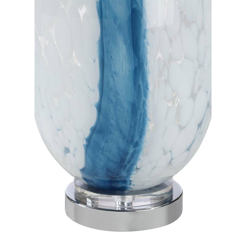 Everren Solis 27.75" Height Table Lamps, Clear And Blue