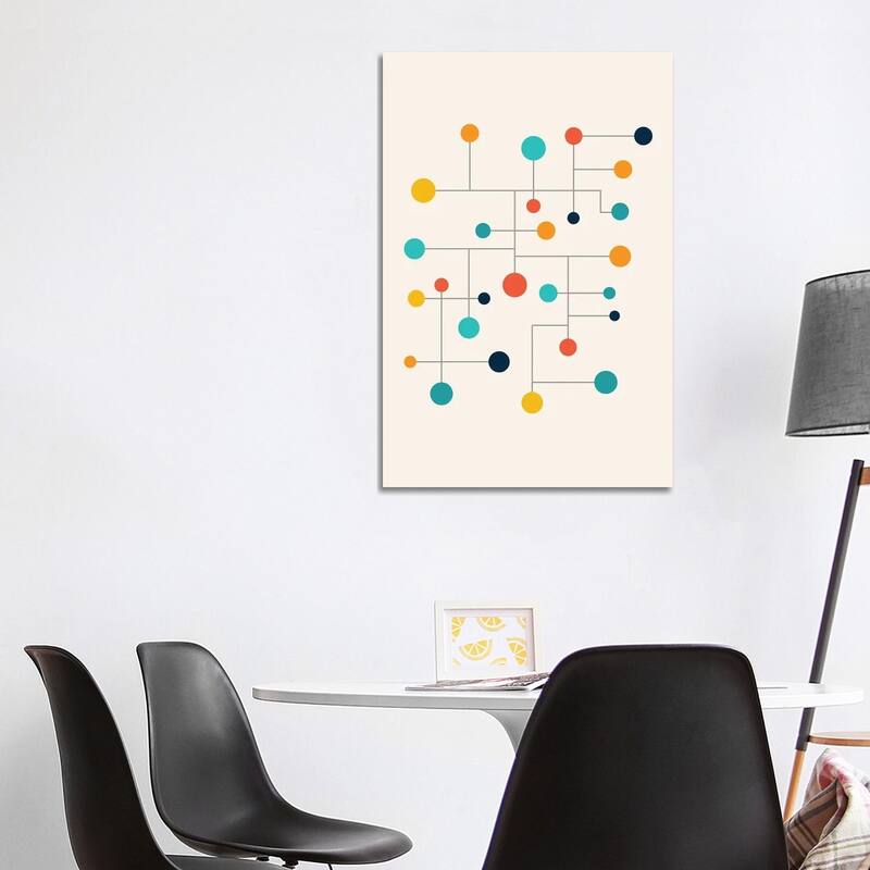 iCanvas "Mid Century Pop Modern Circles" by Nordic Print Studio Canvas Print - 40x26x1.5
