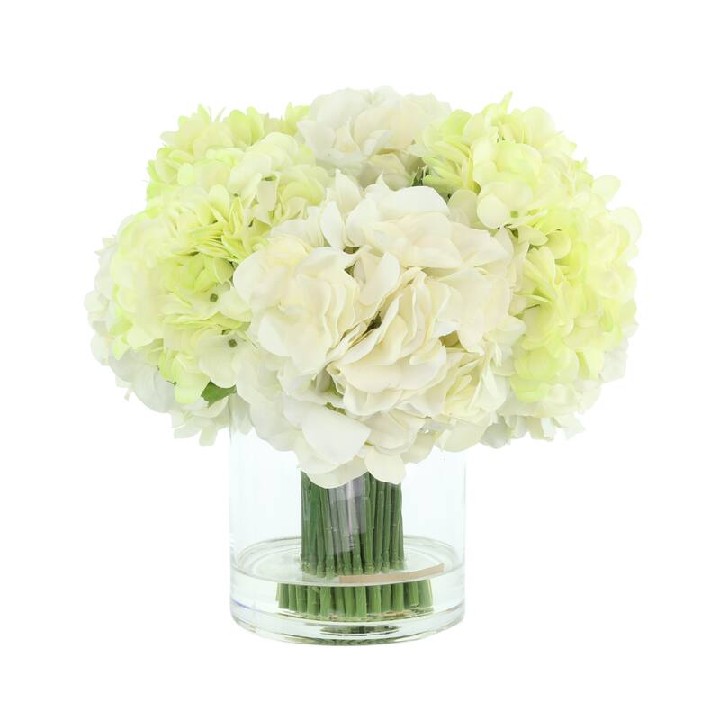 Traditional Hydrangea Arrangement in Glass Vase