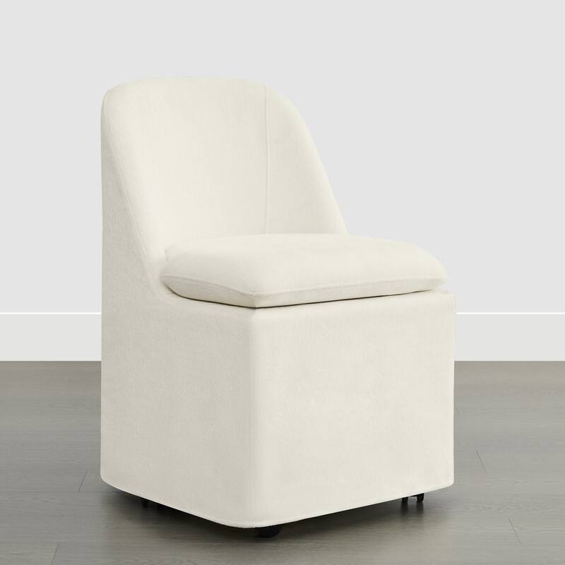 Spruce & Spring Modern Dining Chair with Removable Slipcover and Hidden Casters