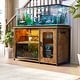 preview thumbnail 3 of 18, 55-75 Gallon Fish Tank Stand with Charging Station and LED Light, Reversible Aquarium Stand with Cabinet