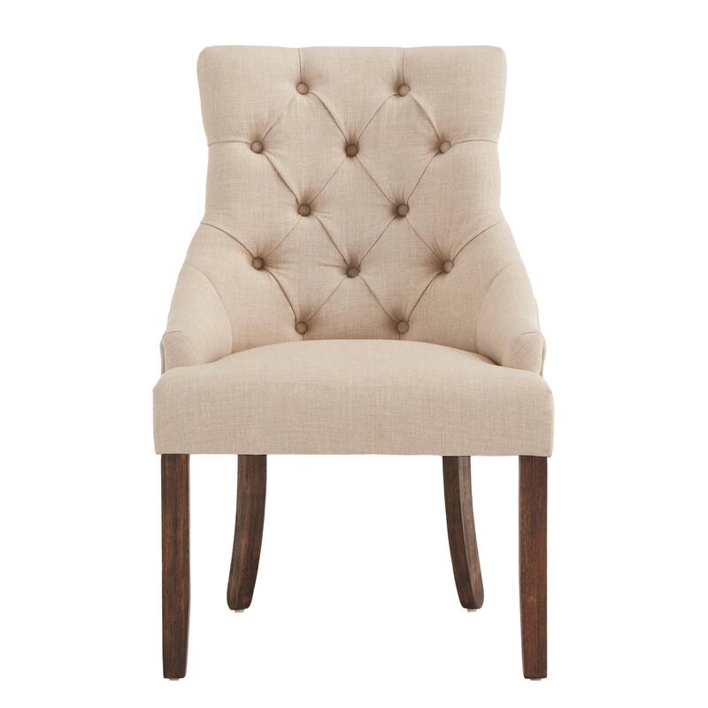 Kimpton Linen Curved Back Tufted Dining Chair (Set of 2) by iNSPIRE Q Artisan