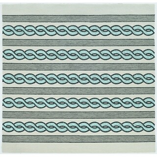 7' x 9'  UV treated Polypropylene Ivory or Blue Area Rug