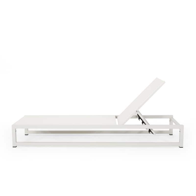 Modesta Outdoor Aluminum Mesh Chaise Lounge by Christopher Knight Home