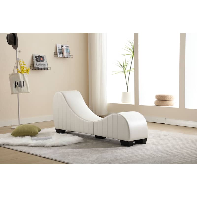62.2" Chaise Longue Chair with Wood Frame