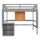 preview thumbnail 3 of 7, Full Size Loft Bed with Desk, Writing Board and Storage Cabinet, Multi-Functional Wooden Loftbed Frame for Kids,Teens/Bedroom