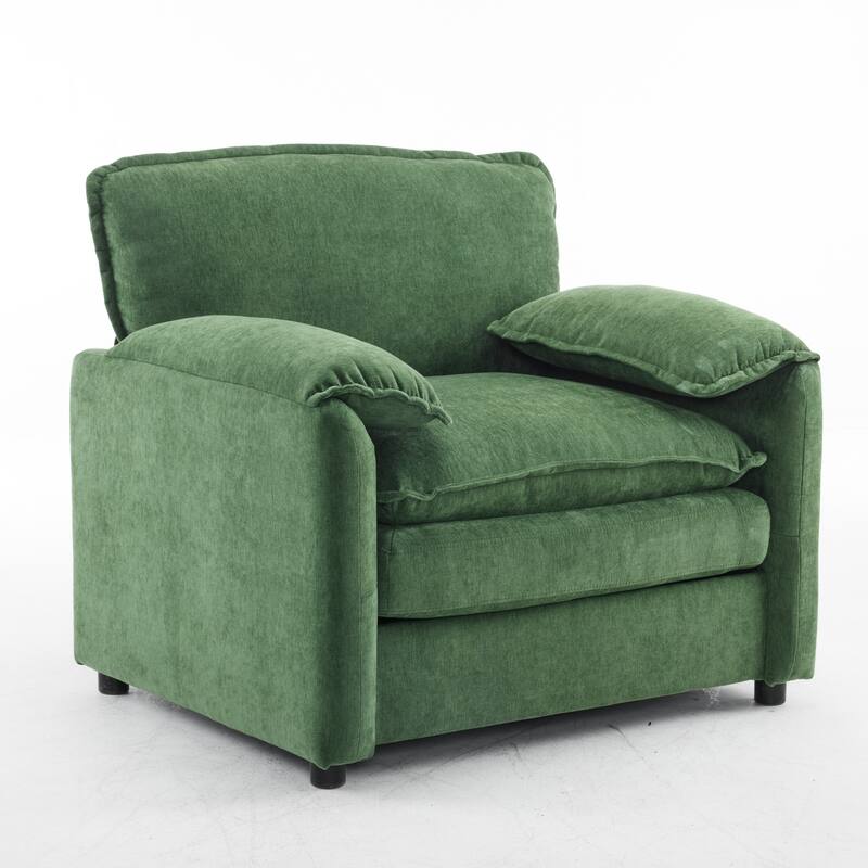 Chenille Oversized Lounge Chair with Thick Cushions and High Back Support Wide Seat