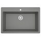 preview thumbnail 37 of 57, Karran QT-812 Top Mount 33 in. Large Single Bowl Quartz Kitchen Sink Kit