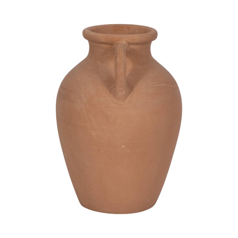 Sagebrook Home Terracotta Vase With Handles, Amphora, Solid Color