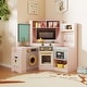 preview thumbnail 5 of 8, Gymax Corner Kitchen w/ Lights & Sounds Interactive Wooden Playset for