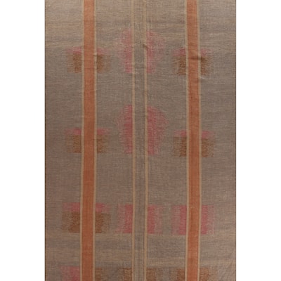 Contemporary Jute Kilim Vegetable Dye Rug Flatweave Jute Carpet - 10'3" x 13'8"
