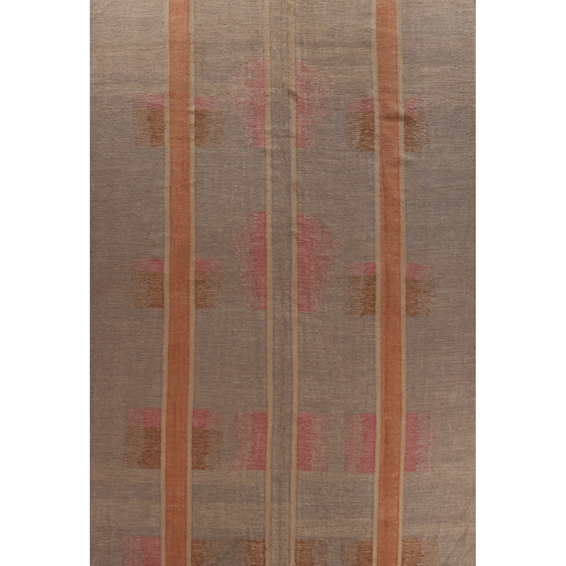 Hand Woven Oriental 100% Jute Carpet Southwestern Modern Brown Kilim Area Rug - 13' 8'' X 10' 3''