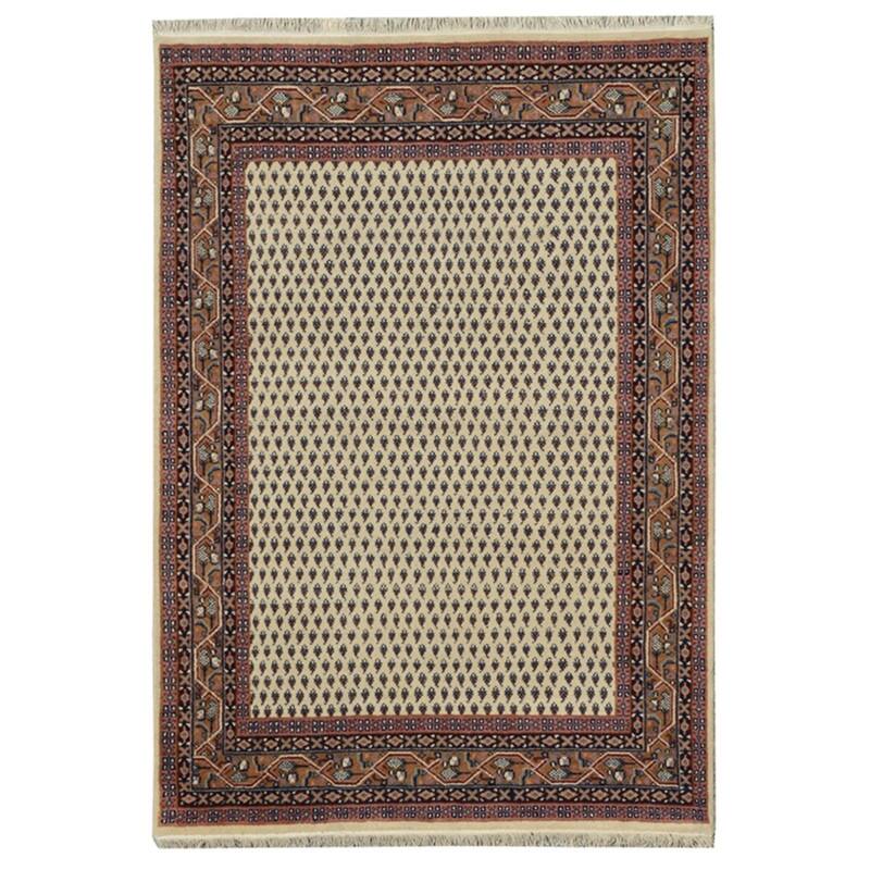 HERAT ORIENTAL Handmade Geometric Mir Wool Rug 3' X 5'4 - Ivory