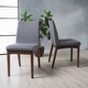 preview thumbnail 3 of 17, Dimitri Mid-Century Fabric Dining Chair (Set of 2) by Christopher Knight Home Dark Grey with Walnut