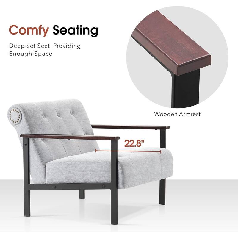MCombo set of 2 Modern Accent, Ergonomics Lounge Chair for Living Room, Chenille, HQ417