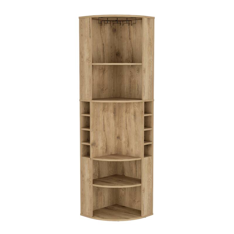 Hasselt Kitchen Pantry, Double Door, Six Shelves -Light Pine