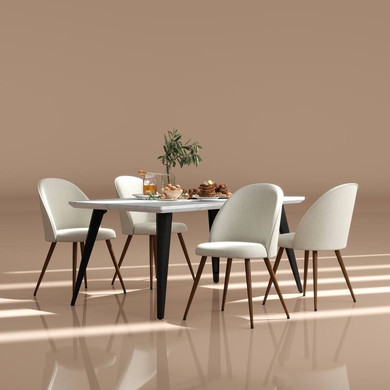 Homy Casa 5-Piece Modern Dining Set with Rectangular Table and 4 Upholstered Chairs