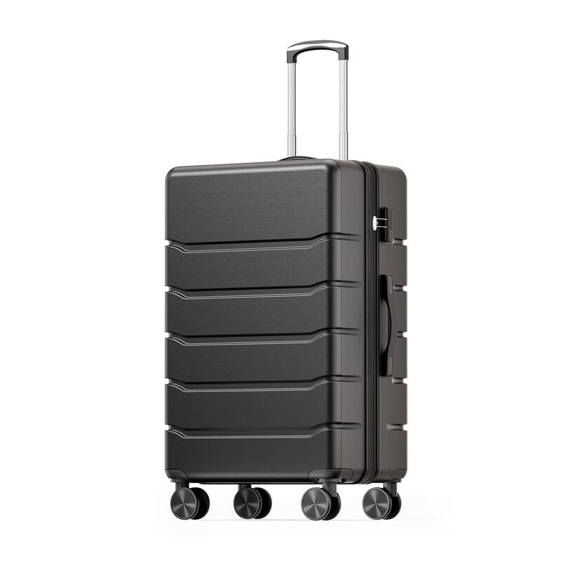 20-Inch Durable Expandable Spinner Luggage - TSA Lock & Wheels, Hardside Suitcase for Travel - Black