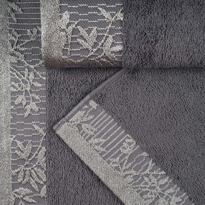 Superior Wisteria Cotton Floral Jacquard 6 Piece Bathroom Towel Set