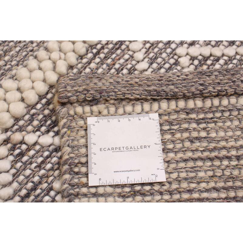 ECARPETGALLERY Braid weave Sienna Taupe Wool Rug - 6'0 x 9'1