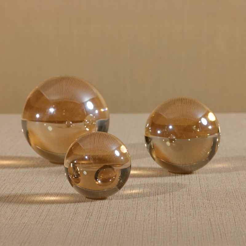 Decorative Crystal Glass Balls, Set of 2