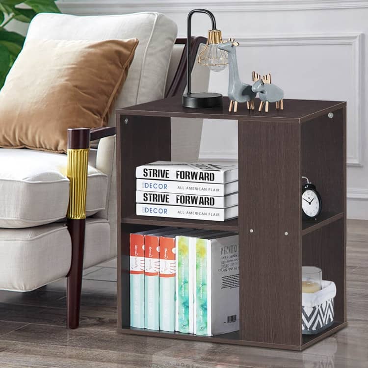 2-Tier Side End Table with Storage Shelves - 20.5" x 11.5" x 23.5" (L x W x H)