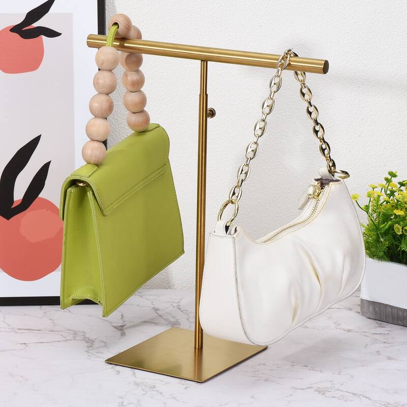 Necklace Display Stand 2 Pack Adjustable Height Jewelry Rack T Bar - Gold