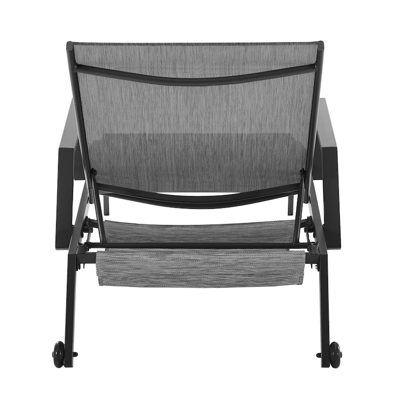 Corvus Sorrento Outdoor Sling Fabric Adjustable Chaise Lounge with Arms