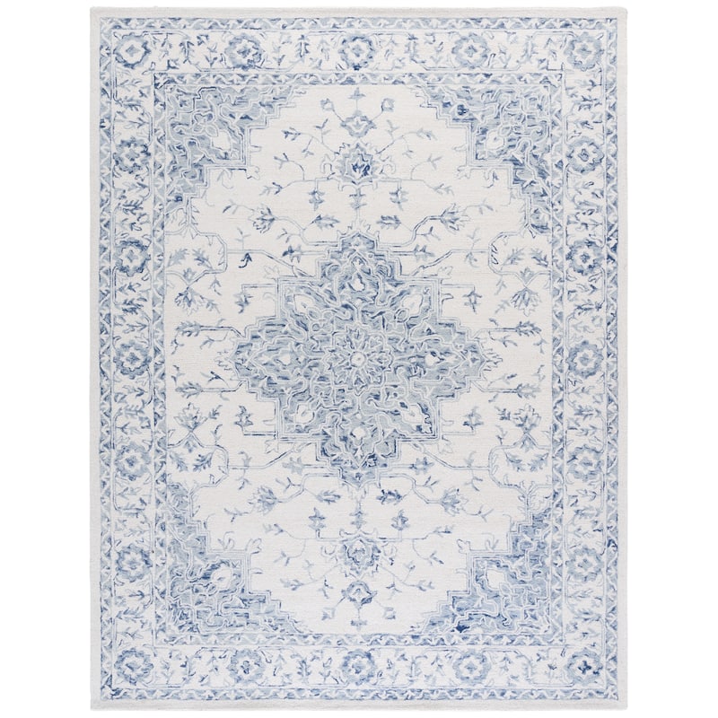 SAFAVIEH Handmade Metro Aloys Oriental Wool Rug - 9' x 12' - Blue/Ivory