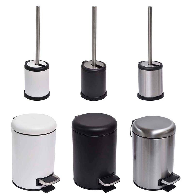 Evideco Soft Close Small Round Metal Bathroom Floor Step Trash Can - 3 liters - 0.8 gal