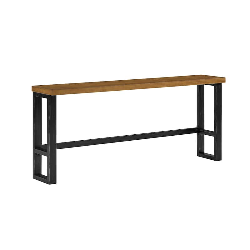 Distressed Rectangular Sofa Bar Table - 84" - Brown and Black