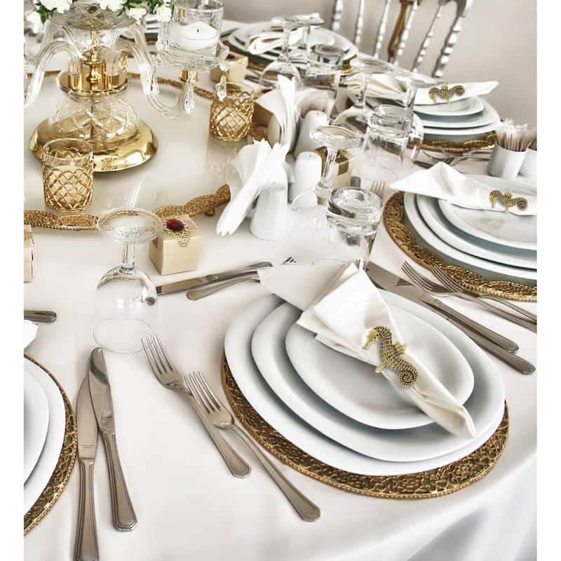 KitchaBon Seahorse Gold Napkin Rings for Table Decor - Set of 6 - 2.5 x 1.2 x 1.65 inches