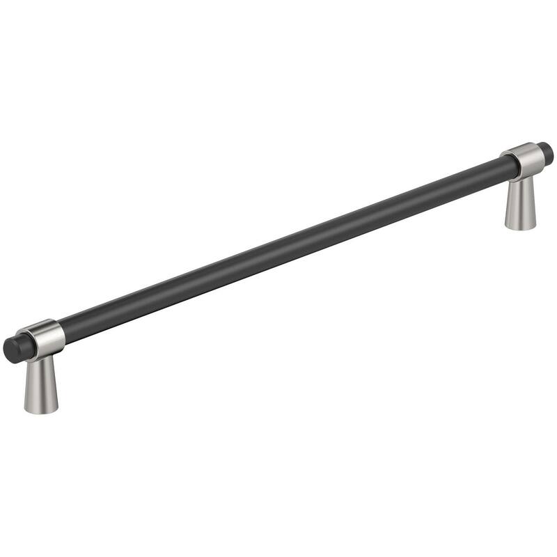 Amerock BP36983 Mergence 12-5/8" Center to Center Bar Cabinet Pull - Matte Black / Polished Nickel