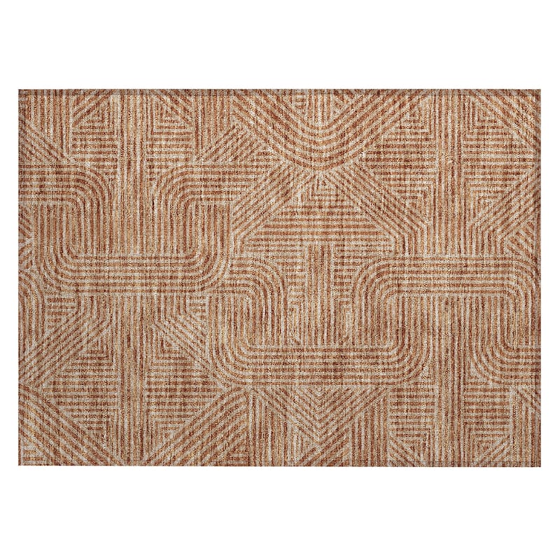 Machine Washable Indoor/ Outdoor Chantille Contemporary Geo Rug