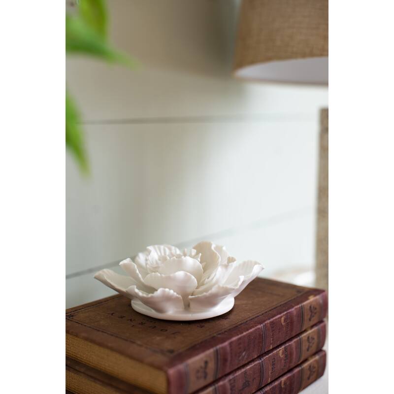 Modern Porcelain Flowers Sculpture Wall Decor Hanging Wall Decor, for Girls Room Hallway Farmhouse Home Decor