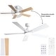 preview thumbnail 36 of 69, YUHAO Kaleido 52 in. Indoor Matte Black 3-Colors Integrated LED 6-Speeds Ceiling Fans with Dual-Finish Blades and Remote Control StyleC: 52 inches Downrod - White