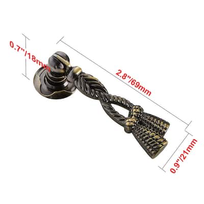 Utopia Alley Draper Cabinet Ring Pull Knob - Decorative Antique Brass Cabinet Drop Pull Knobs, Metal Pull Knobs 2.7"