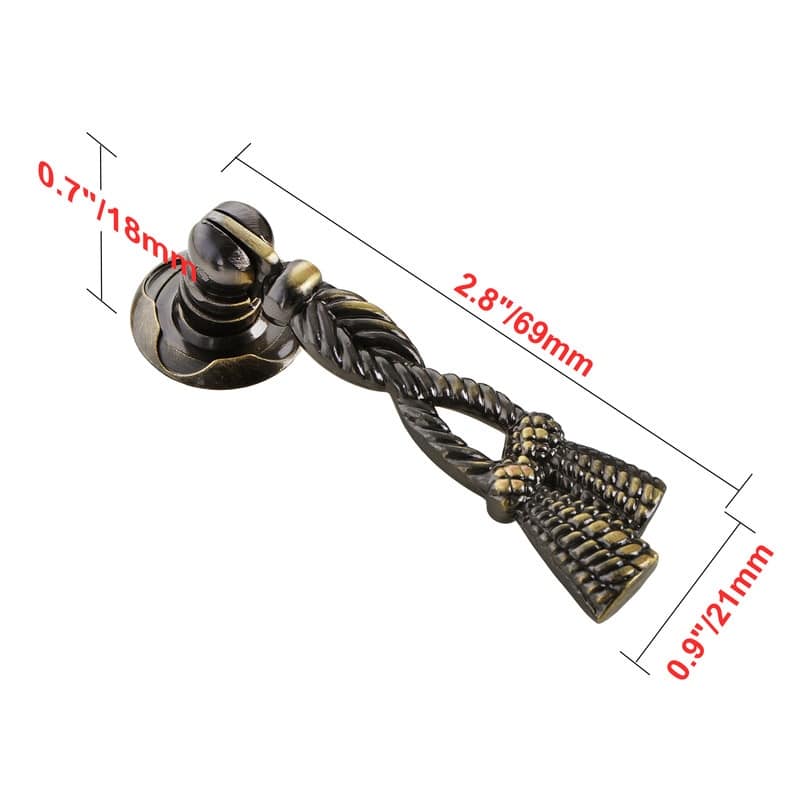 Utopia Alley Draper Cabinet Ring Pull Knob - Decorative Cabinet Drop Pull Knobs, Metal Pull Knobs 2.7"