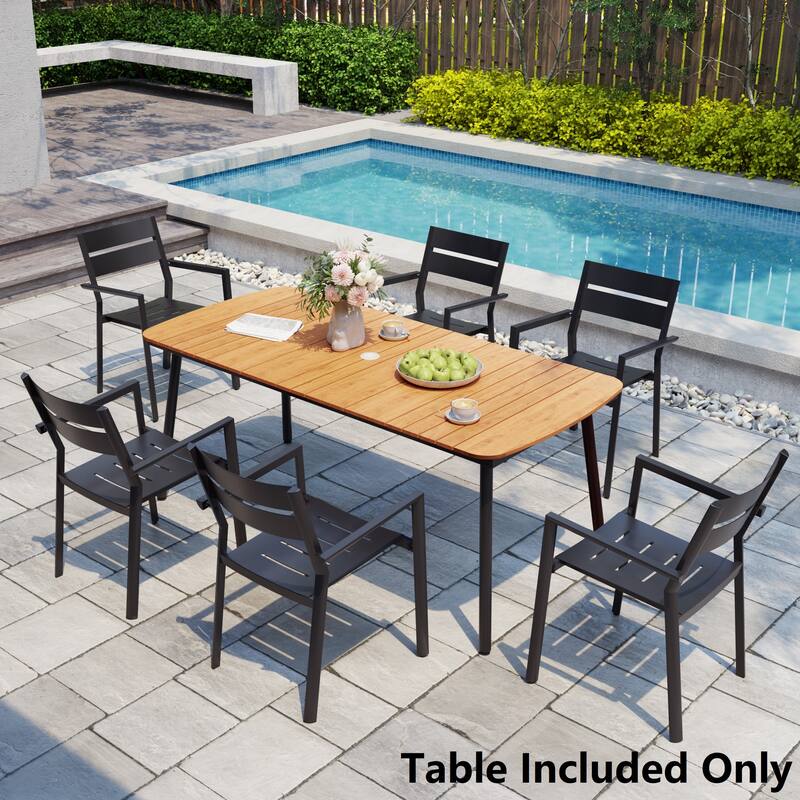 Pellebant Patio Dining Table Rectangular Aluminum Outdoor Table